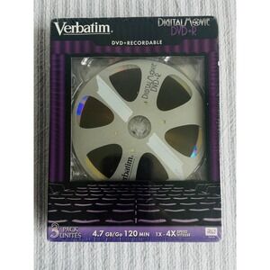 Verbatim DigitalMovie DVD+R 4.7GB 120min 4x Cinema Reel 3 Pack New Sealed RARE